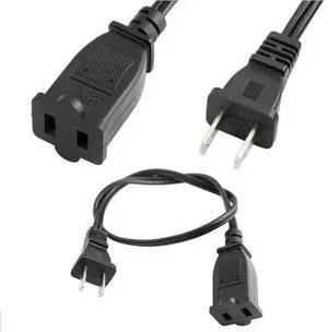 (1.64ft/0.5m) US power extension cable cord US AC 2-Prong male/female power cable,USA Outlet Saver Power Extension Cord Cable 2-prong 2 Outlets for NEMA 5-15P to NEMA 5-15R,UL Certified(E365821)