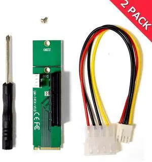 (2 Pack) M.2 Key M NGFF to PCI-E 4X Adapter Card, 4 PIN Power Cable,PCI riser slot adapter 4Pin Power Cable (2 Pack) M.2 Key M NGFF to PCI-E 4X Adapter Card, 4 PIN Power Cable,PCI riser slot adapter 4Pin Power Cable