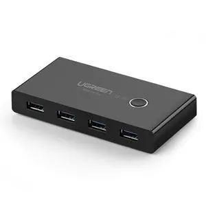 UGREEN USB 3.0 Sharing Switch Selector 4 Port 2 Computers Peripheral Switcher Adapter Hub for PC, Printer, Scanner, Mouse, Keyboard with One Button Swapping and 2 Pack USB Male Cable UGREEN USB 3.0 Sharing Switch Selector 4 Port 2 Computers Peripheral Switcher Adapter Hub for PC, Printer, Scanner, Mouse, Keyboard with One Button Swapping and 2 Pack USB Male Cable