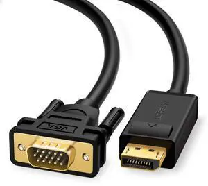 UGREEN 6ft DP to VGA, Gold Plated 1080P DisplayPort to VGA Male to Male Adapter Converter for Lenovo, Dell, HP, ASUS and other DisplayPort enabled Devices (Black) UGREEN 6ft DP to VGA, Gold Plated 1080P DisplayPort to VGA Male to Male Adapter Converter for Lenovo, Dell, HP, ASUS and other DisplayPort enabled Devices (Black)