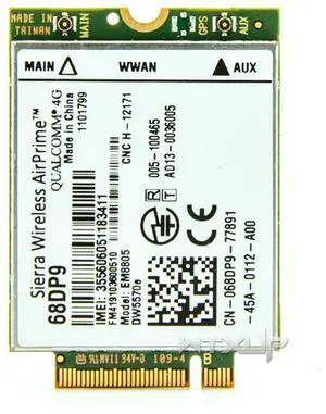 Sierra Wireless AirPrime EM8805 DW5570e 68DP9 C26 WWAN 4G Card LTE Module WWAN - HSPA+ NGFF For Venue 8 Pro and 11 Pro.NGFF/M.2 Network Card Module EM8805 3G 4G WWAN Card DW5570E DC-HSPA+ HSPA+ HSDPA Sierra Wireless AirPrime EM8805 DW5570e 68DP9 C26 WWAN 4G Card LTE Module WWAN - HSPA+ NGFF For Venue 8 Pro and 11 Pro.NGFF/M.2 Network Card Module EM8805 3G 4G WWAN Card DW5570E DC-HSPA+ HSPA+ HSDPA