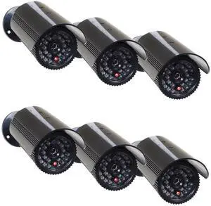 VideoSecu 6 Pack Fake Security Cameras Dummy IR Infrared LED Light CCTV Surveillance CNG VideoSecu 6 Pack Fake Security Cameras Dummy IR Infrared LED Light CCTV Surveillance CNG