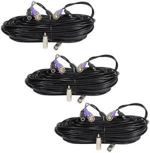 VideoSecu 3 HD Security Camera 100ft Video Power Cable Pre-made All-in-One Wire for AHD, HD-CVI, HD-TVI, 960P, 720P, 700TVL, 1000TVL, 960H Security Camera with Free BNC RCA Connectors WG9 VideoSecu 3 HD Security Camera 100ft Video Power Cable Pre-made All-in-One Wire for AHD, HD-CVI, HD-TVI, 960P, 720P, 700TVL, 1000TVL, 960H Security Camera with Free BNC RCA Connectors WG9