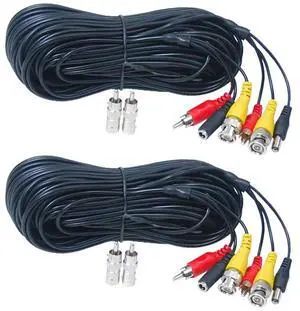 VideoSecu 2x 50ft Audio Video Power Extension Cable Wire Cord for CCTV Surveillance Security Camera with Free BNC RCA Connectors b2p VideoSecu 2x 50ft Audio Video Power Extension Cable Wire Cord for CCTV Surveillance Security Camera with Free BNC RCA Connectors b2p