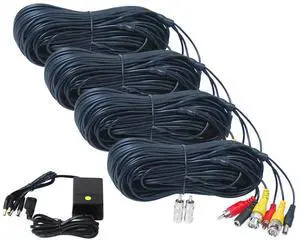 VideoSecu 4 x 50ft Security Camera Audio Video Power Cable BNC RCA Connector Wire Cord for CCTV Surveillance Camera with 4CH 12V DC Power b4k VideoSecu 4 x 50ft Security Camera Audio Video Power Cable BNC RCA Connector Wire Cord for CCTV Surveillance Camera with 4CH 12V DC Power b4k