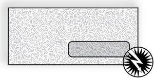 #10 Side Seam Digi-Clear Window Confetti Tint, 4-1/8" x 9-1/2", White Sulphite, Black Confetti Tint (Box of 500)