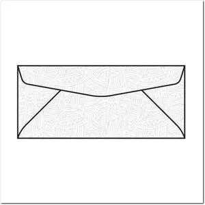 #10 Regular Business Envelopes, 4-1/8"x9-1/2" 24# White, Diagonal Seam, Black Wesco Inside Tint, No Window (Box of 500)