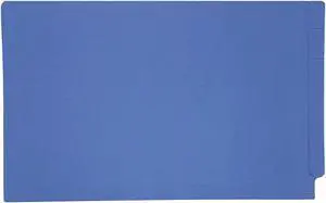 14pt Dark Blue Folders, Full Cut 2-Ply END TAB, Legal Size, Fastener Pos #1 (Box of 50)