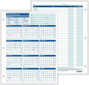 ComplyRight 2024-2025 Academic Year Attendance Calendar, White, 8-1/2" x 11" - 50 per Pack