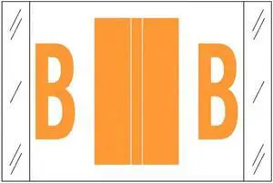 Tabbies Compatible "B" Labels, Polylaminated 100# Stock, 1 " X 1-1/2" Individual Letters - Roll of 500