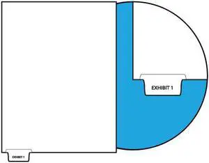 Number Exhibit 1 Legal Index Divider Sets, Letter Size Bottom Tab, 1/5th Cut, 25 Tabs per Set (Box of 10 Sets)