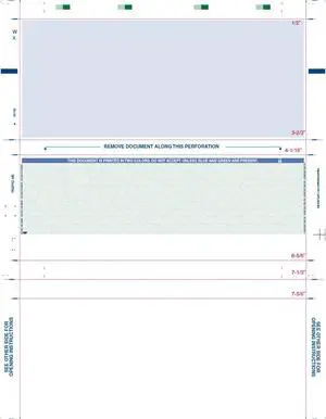 8-1/2" x 11" Z Fold Check - Blue w/Green Check - Basic Security Paper (Box of 2000)