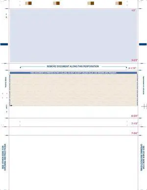 8-1/2" x 11" Z Fold Check - Blue w/Brown Check - Basic Security Paper (Box of 2000)