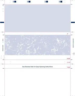 8-1/2" x 11" Z Fold Check Blue Marble - Basic Security Paper (Box of 2000)