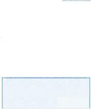 Blue Canadian Laser Check, Bottom Position, Tri-Fold (Carton of 500)