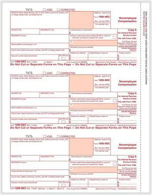 TFP 1099-NEC Federal Copy A - Pack of 1500