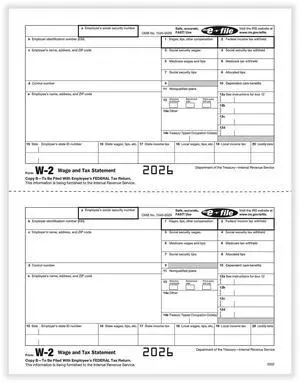 TFP W-2 Employees IRS Federal Copy B - 500 sheets, 1000 forms TFP W-2 Employees IRS Federal Copy B - 500 sheets, 1000 forms