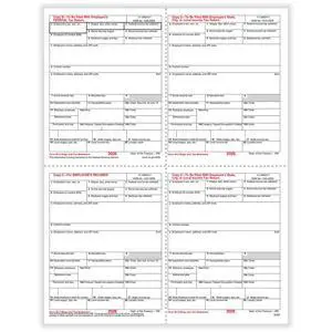 TFP W-2 4-Up Box Employees Copies B, C, 2 & 2 Combined - 500 sheets TFP W-2 4-Up Box Employees Copies B, C, 2 & 2 Combined - 500 sheets