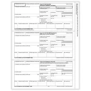 TFP W-2 W-Style 3-Up Employees Copies B, C & 2 Combined - Pack of 500 TFP W-2 W-Style 3-Up Employees Copies B, C & 2 Combined - Pack of 500
