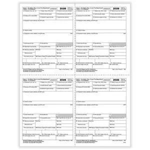 TFP W-2 4-Up Box Employers Copies 1/D, 1/D, 1/D, 1/D - Pack of 500 TFP W-2 4-Up Box Employers Copies 1/D, 1/D, 1/D, 1/D - Pack of 500
