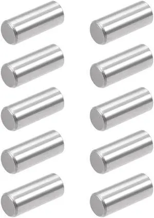 10Pcs 8mm x 20mm Dowel Pin 304 Stainless Steel Shelf Support Pin Fasten Elements Silver Tone