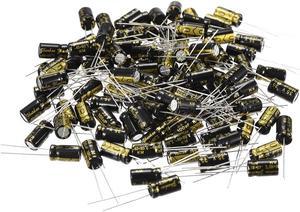 Aluminum Radial Electrolytic Capacitor 100uF 35V Life 6.3 x 11 mm Black 100pcs