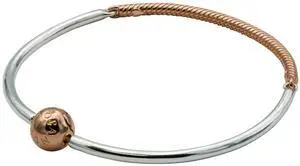 PANDORA Moments Three-Link Pandora Rose Bangle Bracelet 19 -