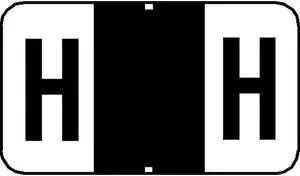 Jeter 7200 Compatible "H" Labels, Laminated Stock, 15/16" X 1-5/8", Individual Letters - Pack of 225