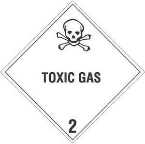 4" x 4" Toxic Gas D.O.T. Class 2 Hazard Labels (500 per Roll)