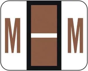 File Doctor FDAV Compatible Alpha Labels "M", Vinyl Stock, 1-1/4" X 1". Rolls of 500