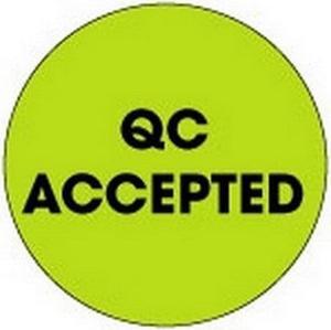 2" Diameter QC Accepted Circle Labels (500 per Roll)