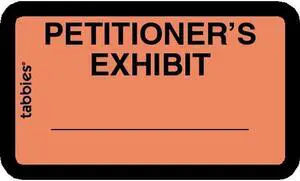 Legal Exhibit Labels, Orange Petitioner's Exhibit Labels, 1-5/8" X 1" (Pack of 252 Labels)