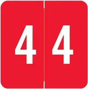 Sav-Tyme MDRL Compatible "4" Numeric Labels, Laminated Stock, 1-1/2" X 1-1/2" Individual Numbers - Roll of 500