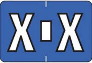 Colwell Compatible Alpha "X" Labels, Polylaminated Stock, 1" X 1-1/2" Individual Letters - Roll of 500