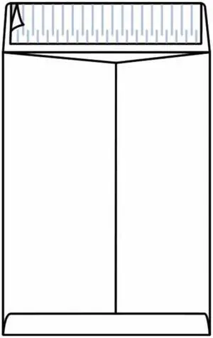 Open End Catalog Envelopes, 9" x 12", 25#, White Paper/Poly/Paper, Smooth Finish, Center Seam, Peel & Seal (Box of 500)