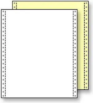2-Ply 9-1/2'' x 11" (W x H) Carbonless 13# White/Canary Computer Paper, 1/2" Marginal Perf Left & Right (Ream of 1400)