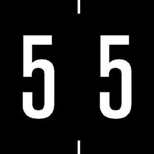 Ames Compatible "5" Numeric Labels, Laminated Stock, 1-7/8" X 1-7/8" Individual Numbers - Roll of 500