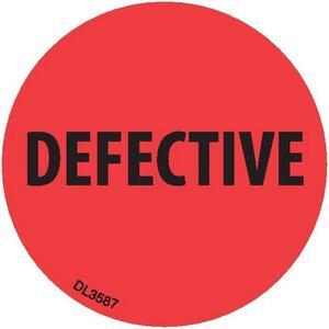 2" diameter Defective labels (500 per Roll)