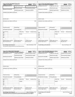 TFP W-2 P-Style 4-Up Employees Copies B, C, 2, 2 Combined - Pack of 500