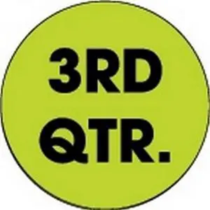 2" Diameter 3rd Qtr Circle Labels (500 per Roll)