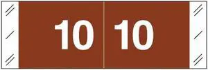 Tabbies 11850 Compatible Numeric "10" Labels, Laminated Stock, 1/2" X 1-1/2" Individual Numbers - Roll of 500