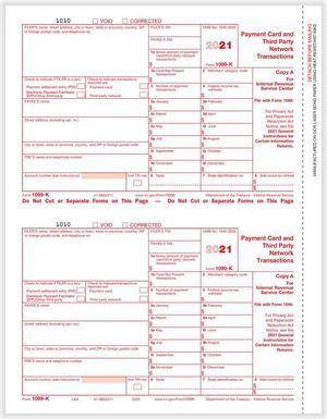 TFP 1099-K Federal Copy A - Pack of 100