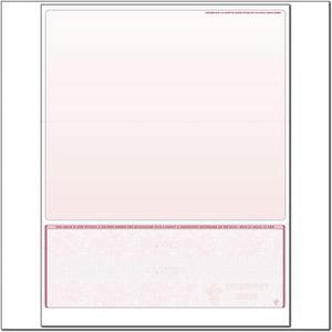 Burgundy Laser Check, Bottom Position, Fingerprint II, Panels at 4 - 3-1/2 - 3-1/2 (Ream of 500)