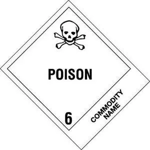 4" x 4-3/4" Poison - Poisonous Liquids, N.O.S., Environmentally Hazardous UN2810 Labels (500 per Roll)