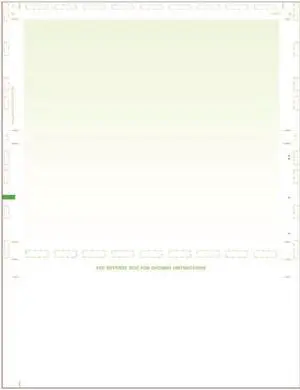 Green Blank Pressure Seal Form, with Blockout, Z Fold (Ream of 500)