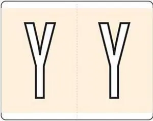 Kardex Compatible "Y" Labels, Laminated Stock, 1-1/4" X 1-19/32" Individual Letters - Roll of 500