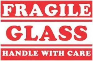 3" x 5" Fragile Glass Handle With Care Labels (500 per Roll)