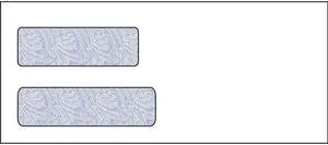 #10, Double Window Envelope, 4-1/8" x 9-1/2", 24# White Wove, Blue Woodgrain Inside Tint, (Box of 500)