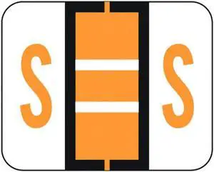 File Doctor FDAV Compatible Alpha Labels "S", Vinyl Stock, 1-1/4" X 1". Rolls of 500