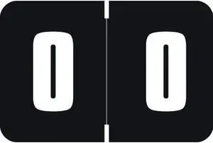 Digi Color DXNM Compatible Numeric "0" Labels, Laminated Stock, 1-5/8" x 15/16" Individual Numbers - Roll of 250